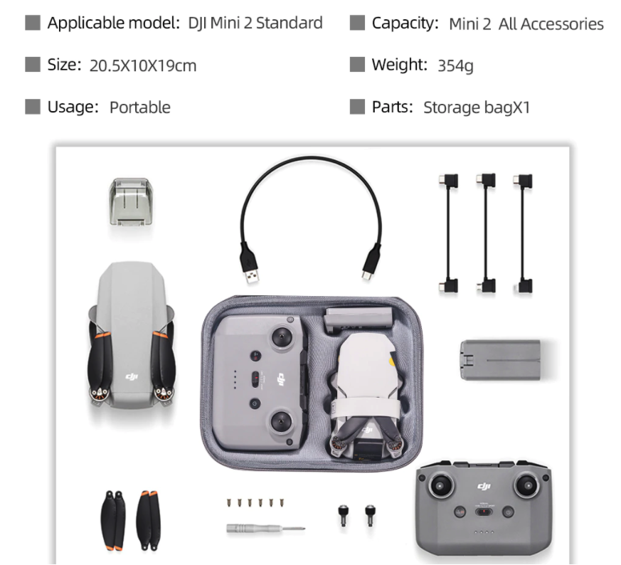 Компактный кейс для дрона Dji mini 2, стильный чехол для квадрокоптера Mavic mini 2, качественный брендовый кейс для аксессуаров, Компактний кейс для дрона Dji mini 2, стильний чохол для квадрокоптера Mavic mini 2, якісний брендовий кейс для аксесуарів